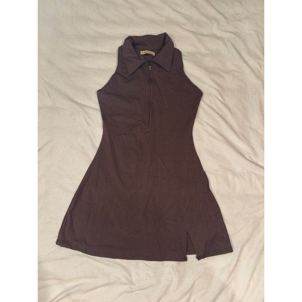 QINSEN Womens Tennis Dress with Shorts with Pockets Sleveless Polo Neck Worko...